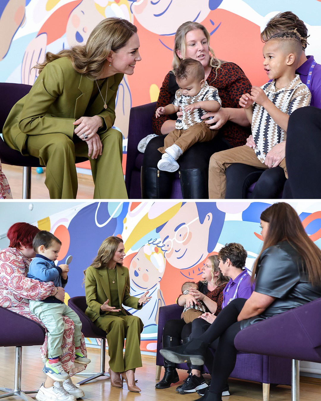 Оливковий - головний колір осені 2025: Кейт Міддлтон у костюмі від Victoria Beckham