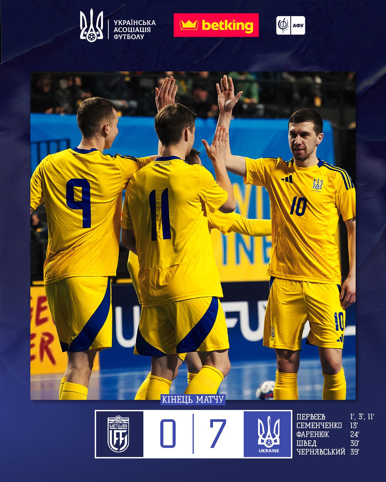 Україна розбила Литву в підготовці до Євро-2026 з футзалу