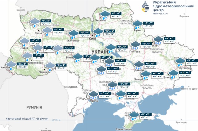 Дощі пройдуть майже по всій Україні, у шести областях - сильні опади: погода сьогодні