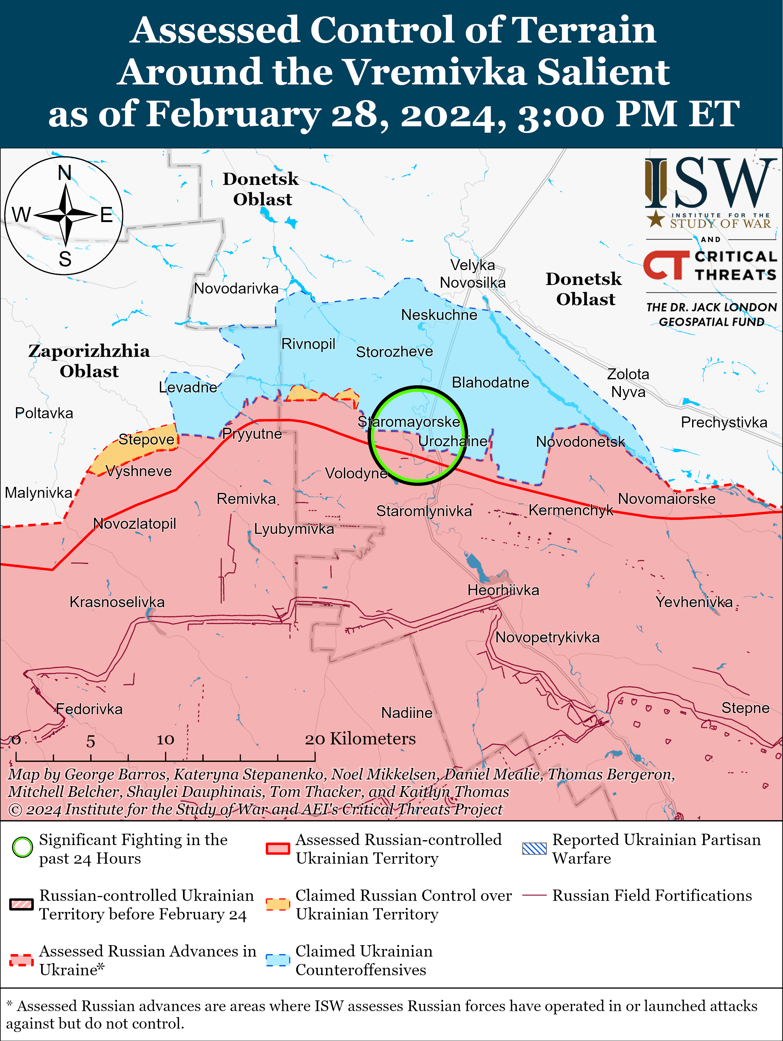 ВСУ ведут атаки южнее Крынок на левом берегу Днепра: карты ISW