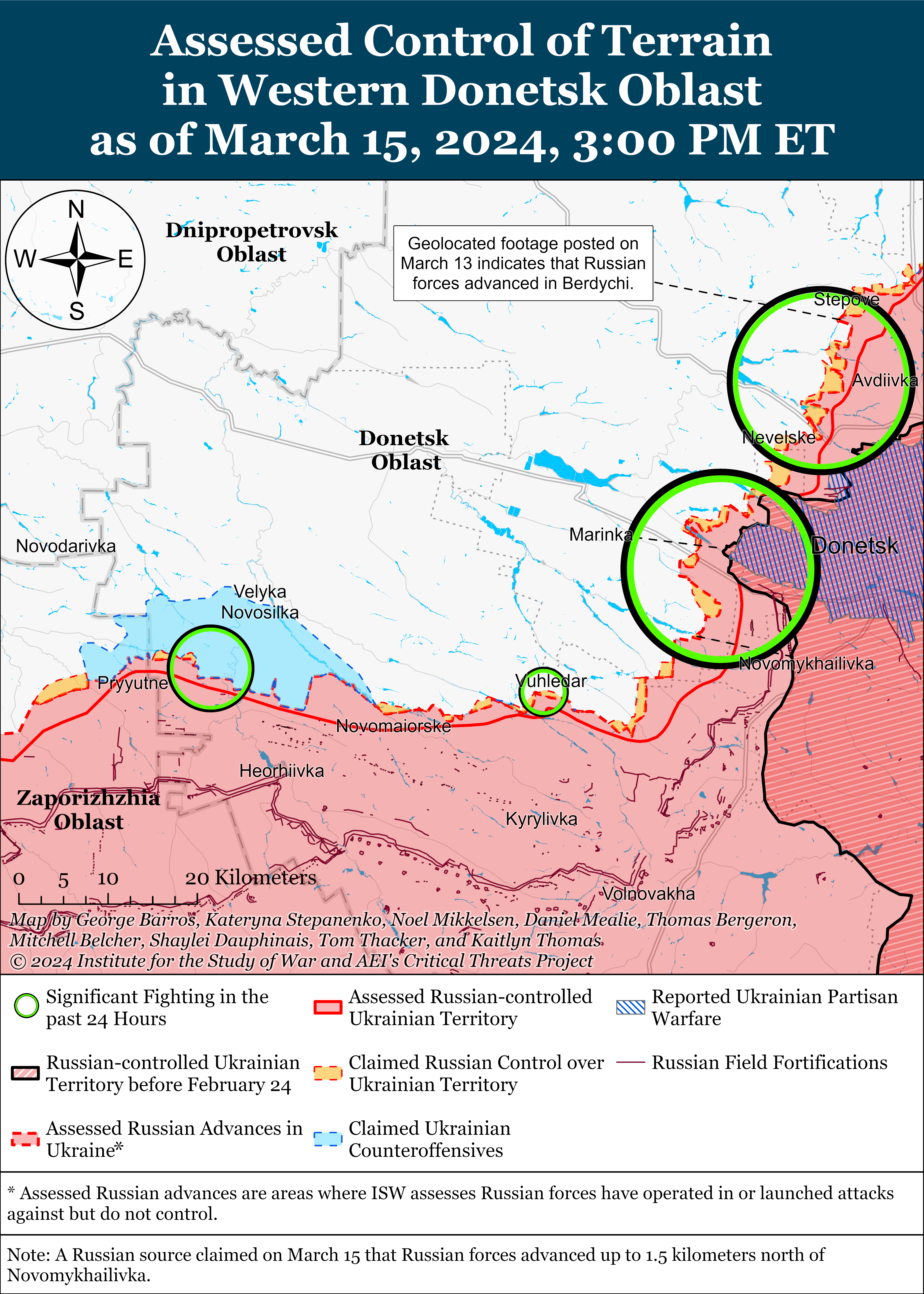 ЗСУ відтіснили росіян з позицій на Бахмутському напрямку: карти ISW