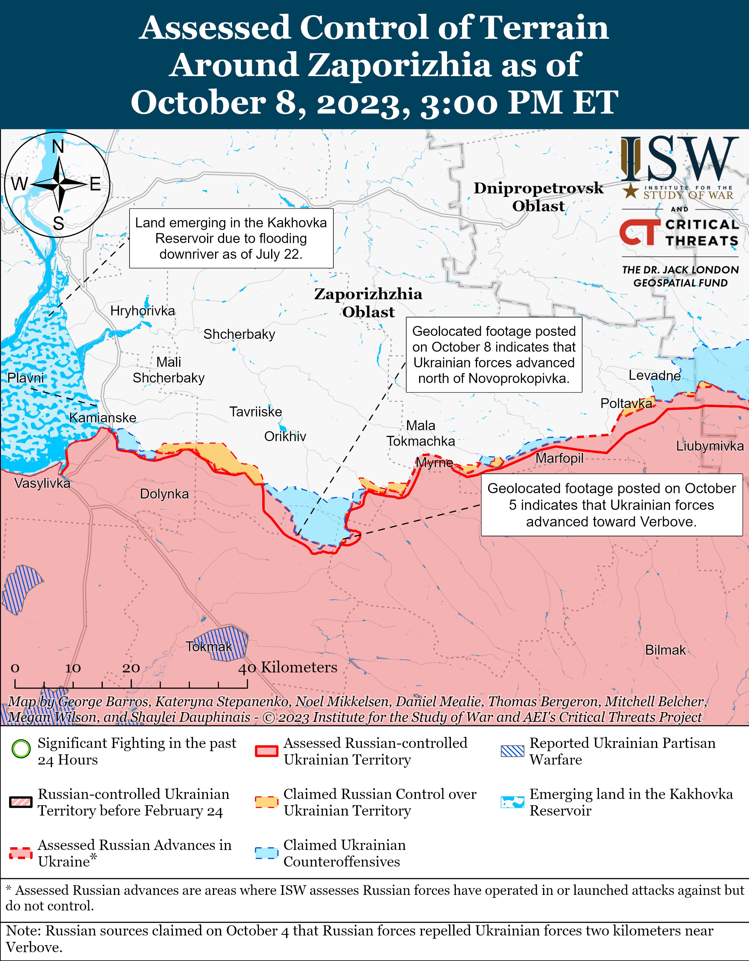 Контрнаступ ЗСУ поблизу Бахмута та просування у західній частині Запорізької області: карти ISW