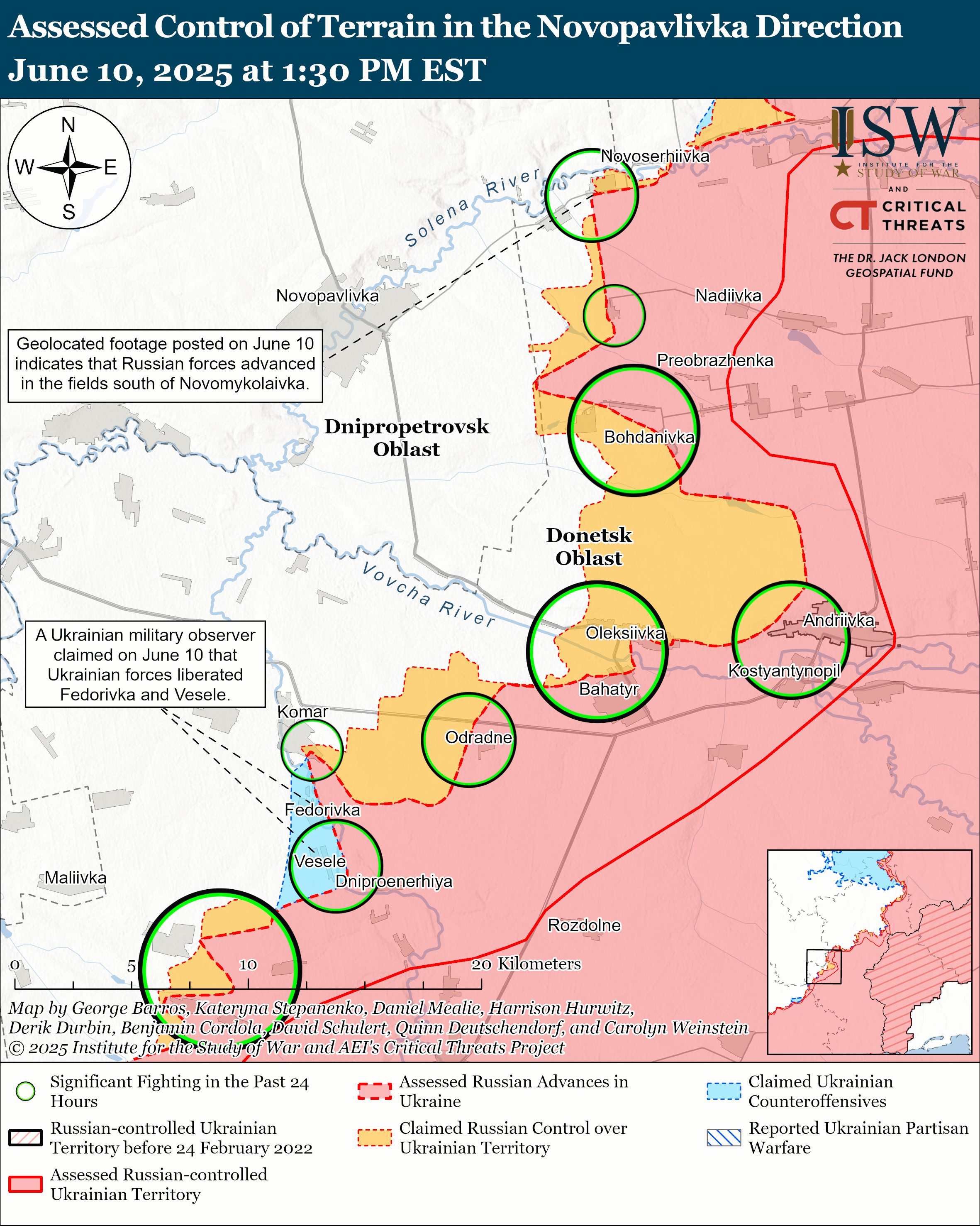 Просування ЗСУ і штурми росіян: нові карти боїв від ISW