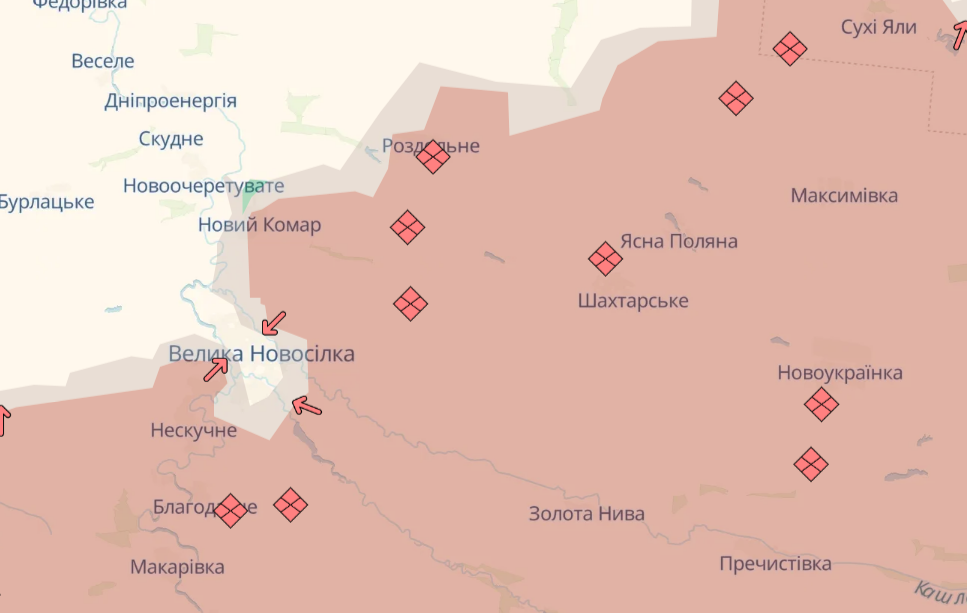 Росіяни, застосовуючи бронетехніку, намагаються блокувати Велику Новосілку