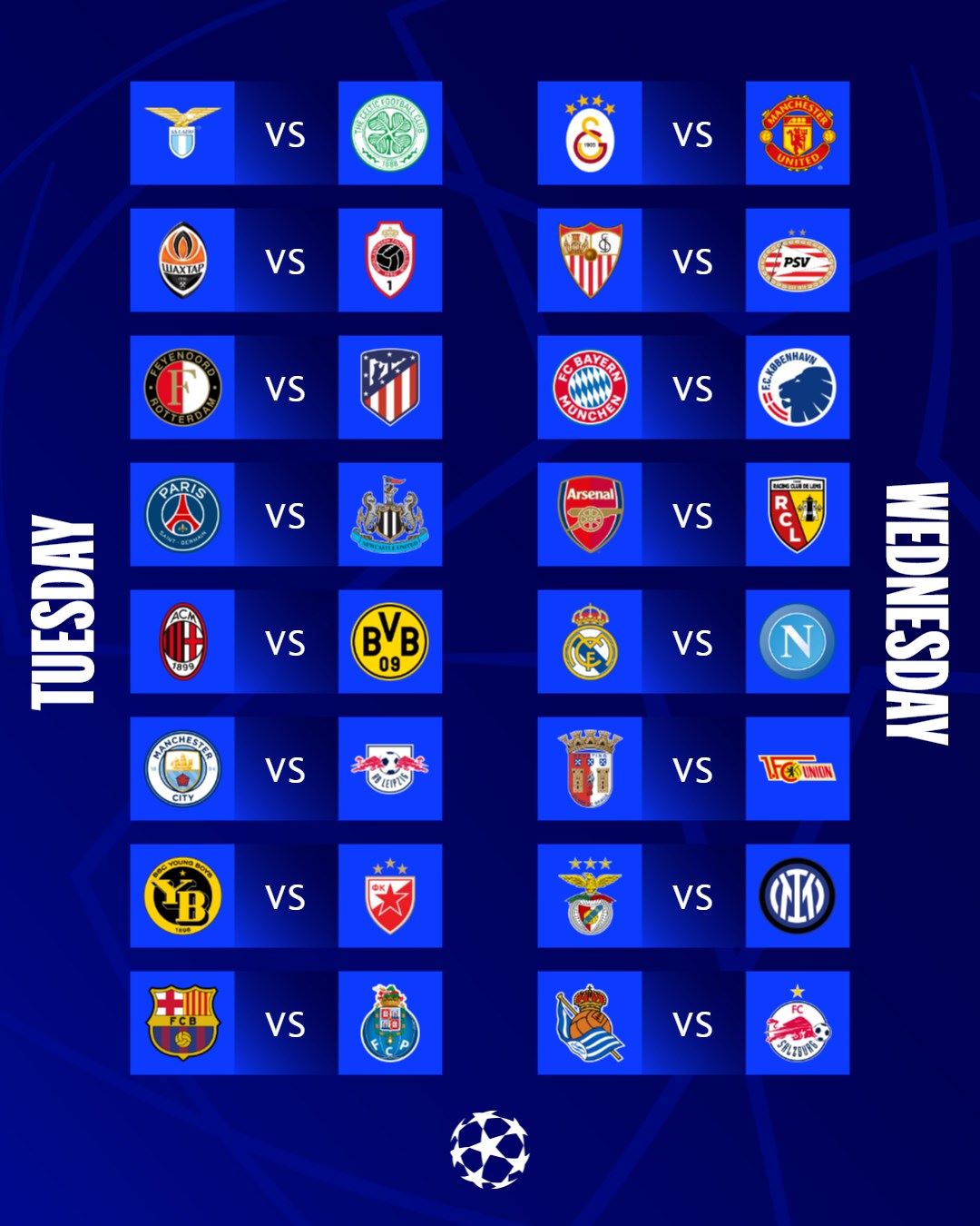 Продовження Ліги чемпіонів 28 листопада: повний розклад матчів вівторка