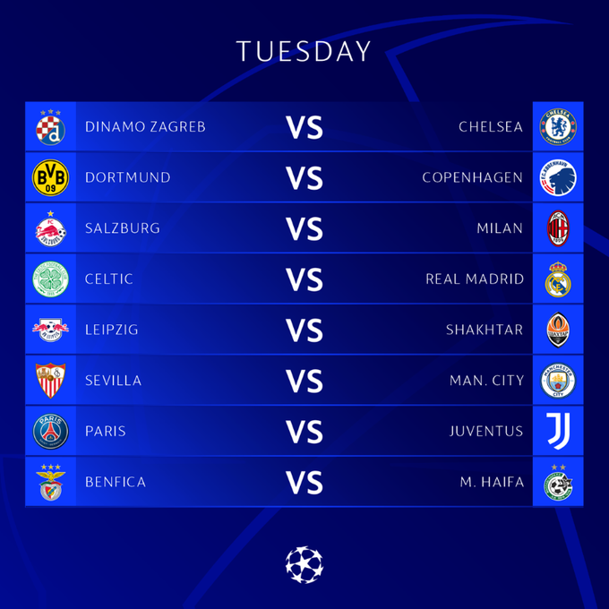 Старт Лиги чемпионов 6 сентября: полное расписание матчей вторника