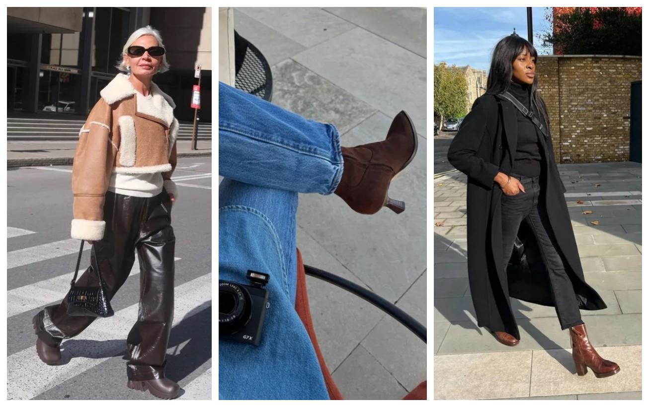 Какой цвет обуви самый модный осенью 2024: стильные образы с ботильонами и сапогами