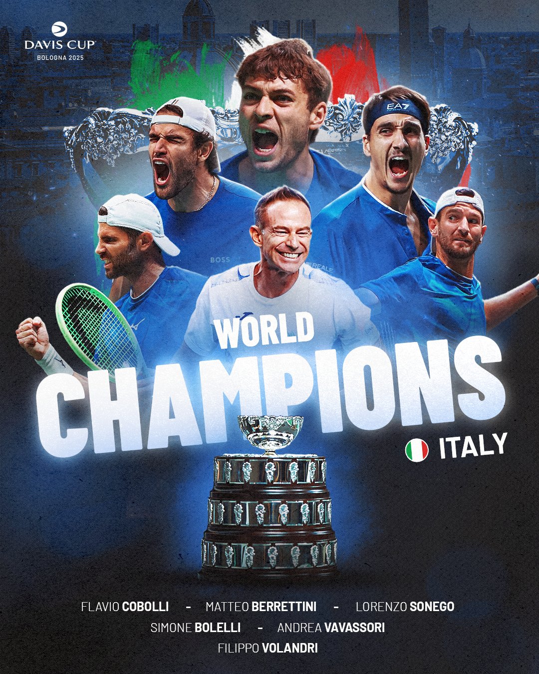 Кубок Девіса: Італія з Іспанією без Сіннера та Алькараса визначили чемпіона світу