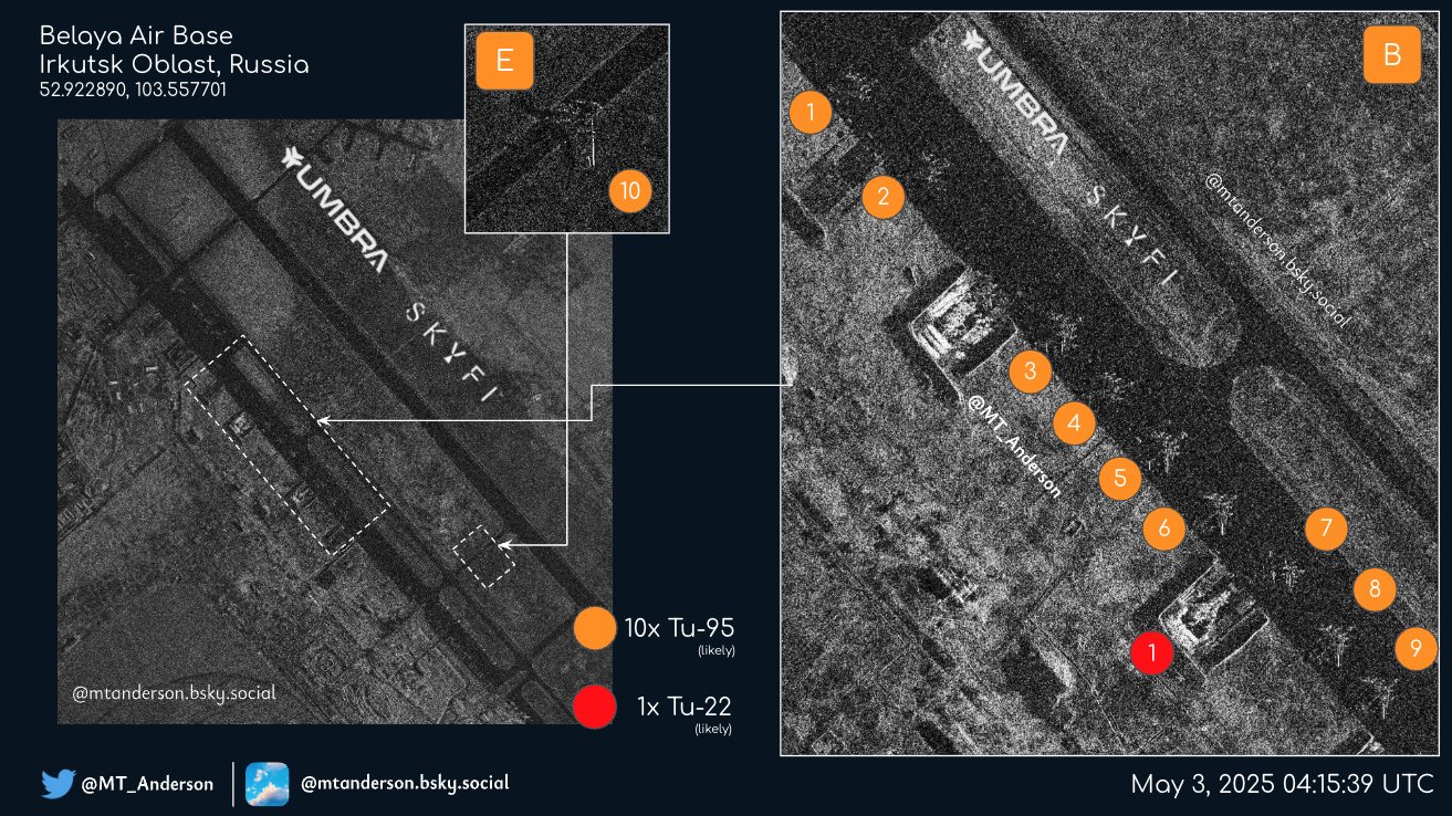 Росія стягує стратегічну авіацію до Сибіру (супутникові знімки)