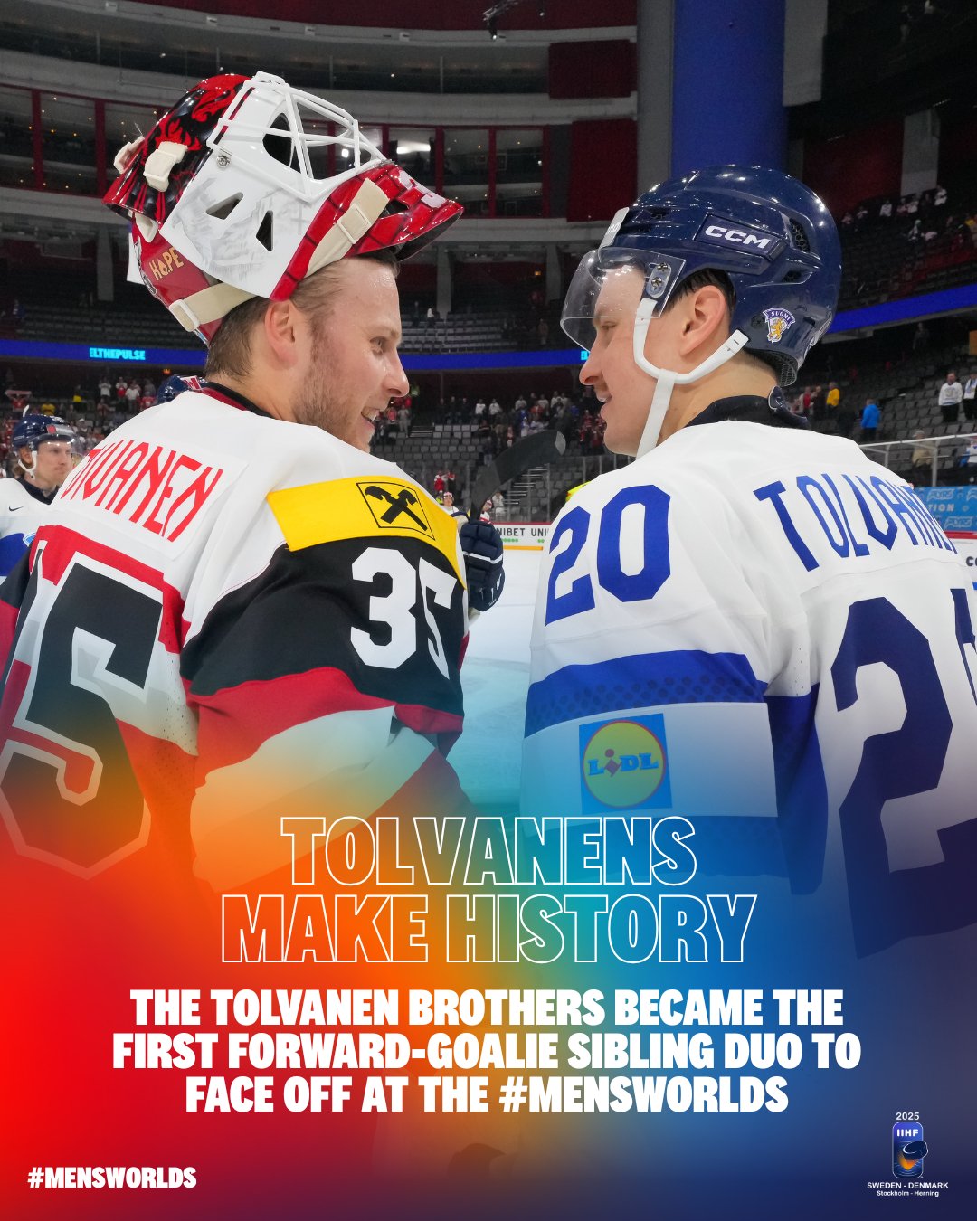 Впервые в истории: братья сыграли друг против друга за разные сборные на ЧМ по хоккею