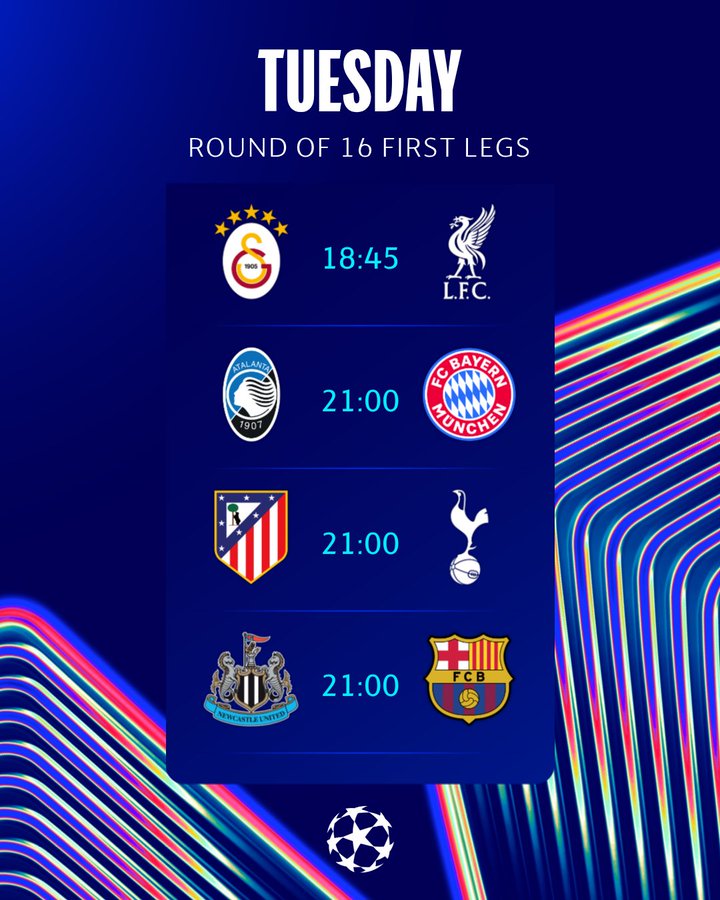 Ліга чемпіонів повертається: повний розклад перших матчів 1/8 фіналу та де дивитися