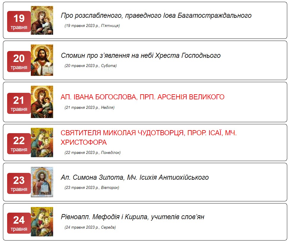 Церковні свята у травні 2023: новий календар найважливіших подій