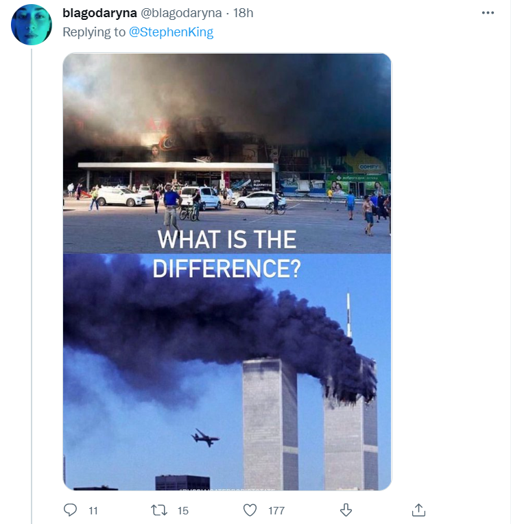 Стивен Кинг дал определение российским атакам по гражданским объектам в Украине