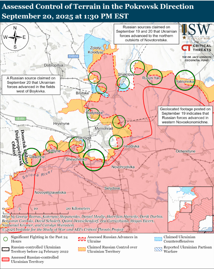 Війська РФ кинули багато сил на Покровський напрямок: карти ISW