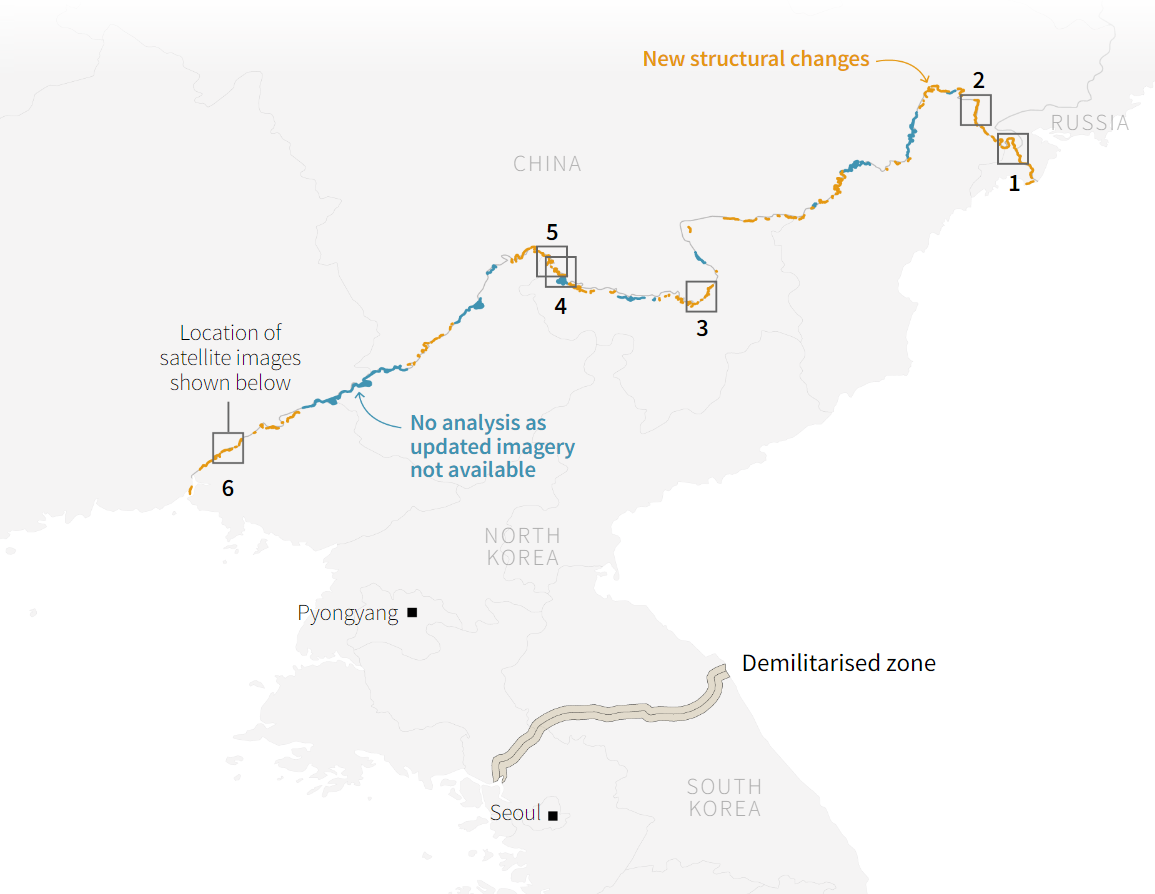 КНДР під час пандемії звела величезну стіну на кордонах із Росією та Китаєм (фото)
