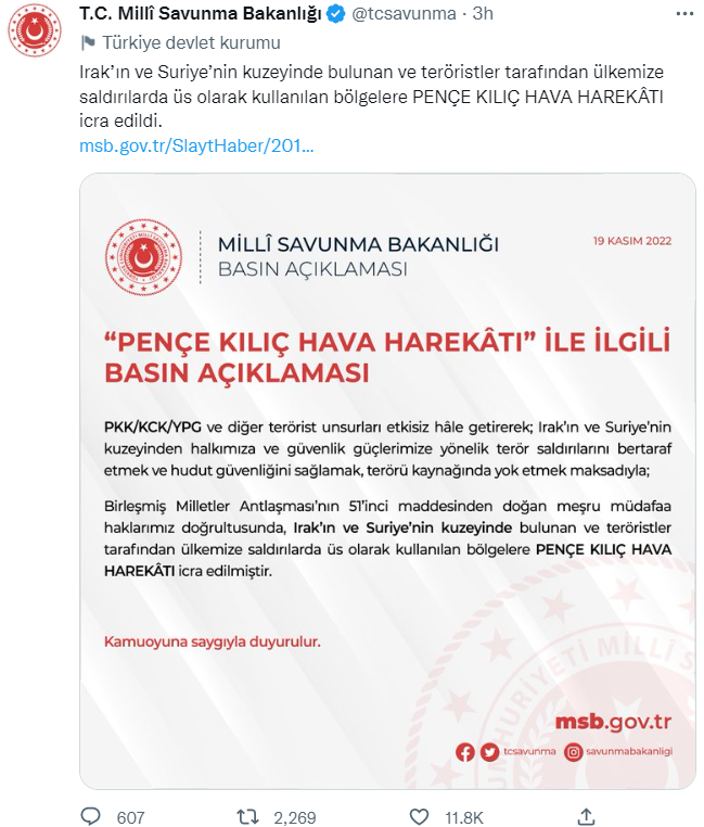 Операція "Кіготь-меч": турецька авіація завдала ударів по курдських базах у Сирії та Іраку