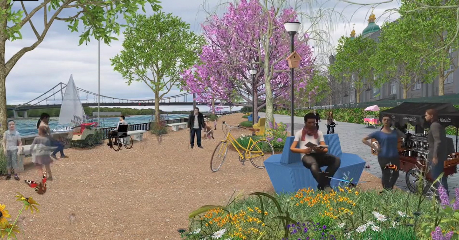 Ось як би виглядав Київ без авто й білбордів на набережній Дніпра (фото і відео)