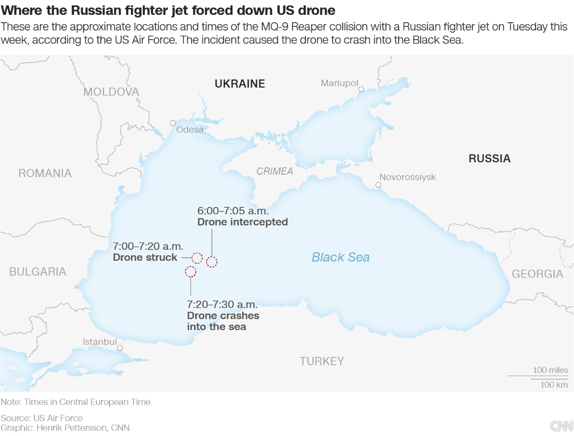 Безпілотники США літають далі від Кримського півострова, - CNN