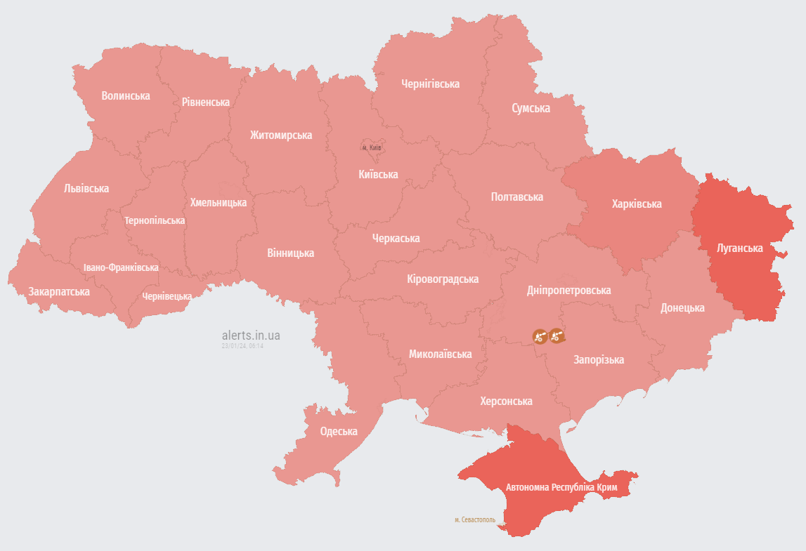 Россия запустила ракеты. По всей Украине объявлена воздушная тревога