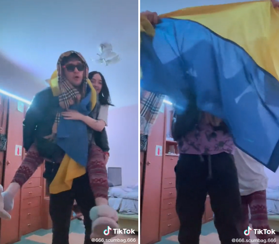 В Одессе тик-токер на видео читал рэп и топтался на флаге Украины