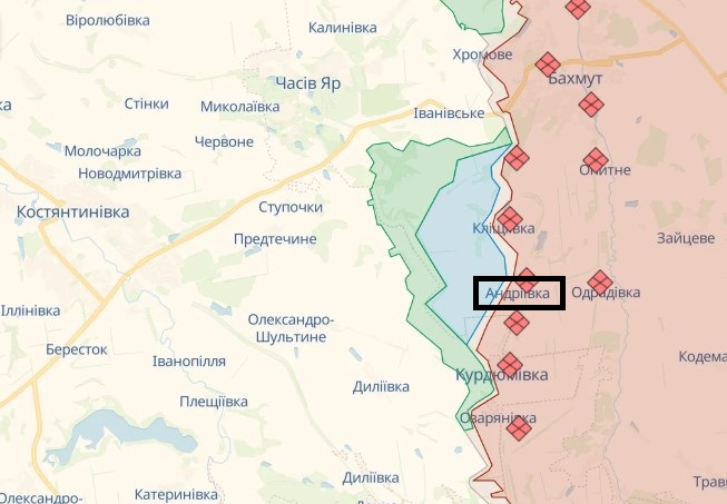 ЗСУ вибили росіян з позицій біля Андріївки під Бахмутом