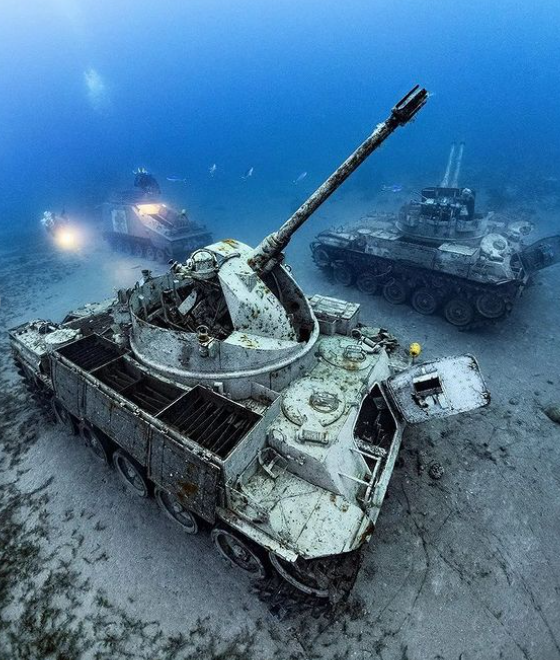 Танки і бойові машини на морському дні. Ось як виглядає підводний військовий музей (фото)
