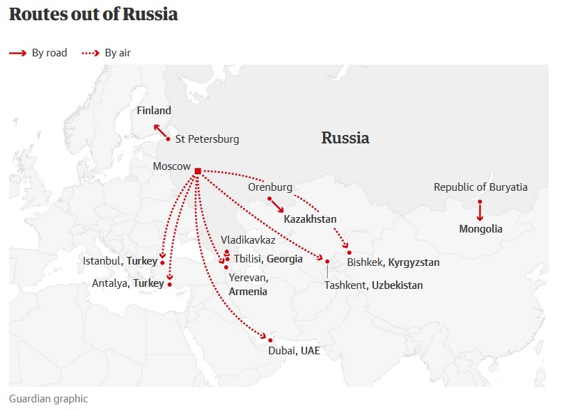 Питання безпеки. Чи закриє Європа в'їзд росіянам, які тікають від мобілізації