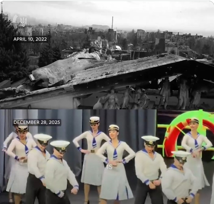 Росія святкує на місці воєнного злочину: МЗС про Маріупольський драмтеатр