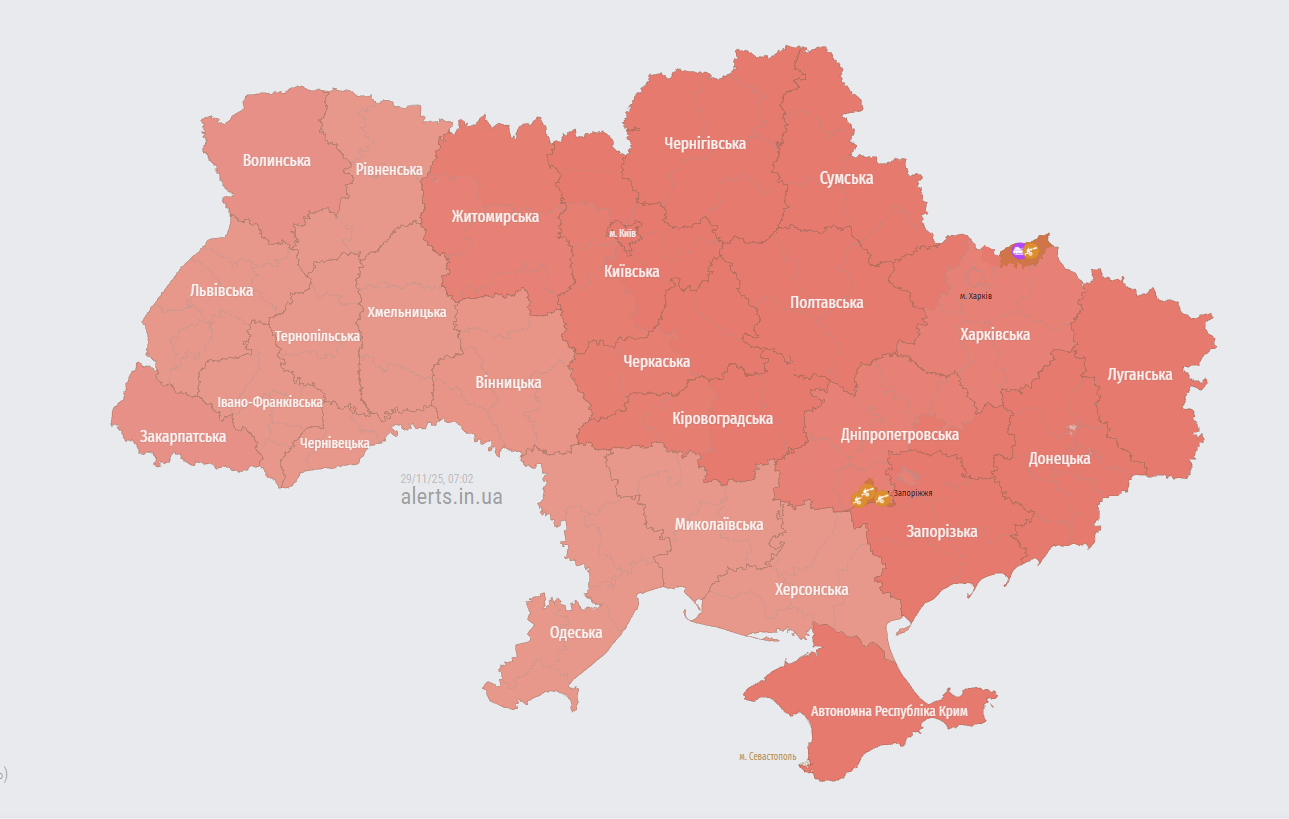 Повітряна тривога оголошена по всій Україні: зафіксовано зліт МіГ-31К