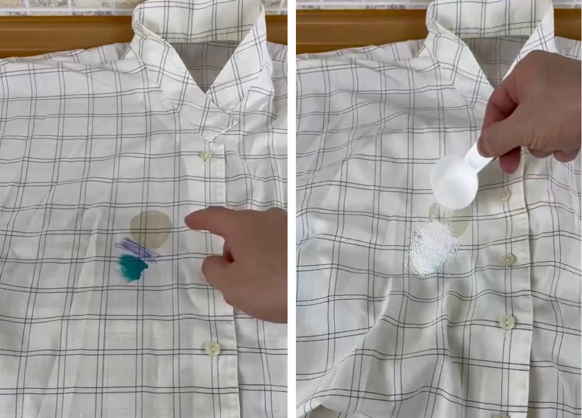 Этим способом можно вывести любые пятна с одежды: даже ручку и зеленку