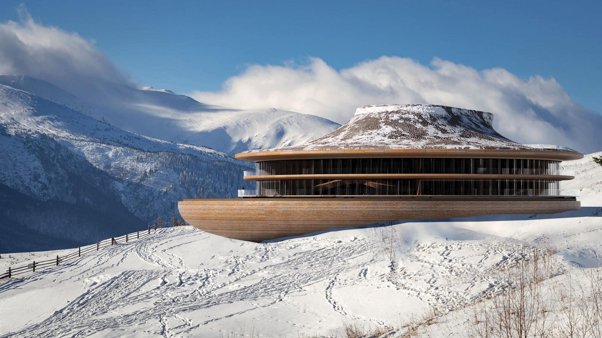 Дивіться, як виглядатиме готель у Карпатах, що "зливатиметься" із природою (фото)