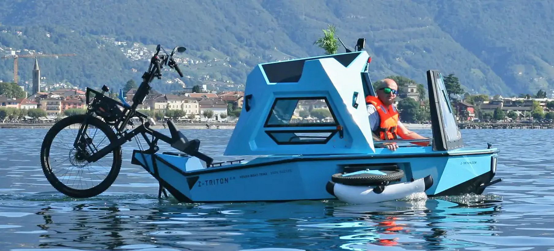 Кемпер и лодка: представлен электрический велосипед-амфибия для активного отдыха