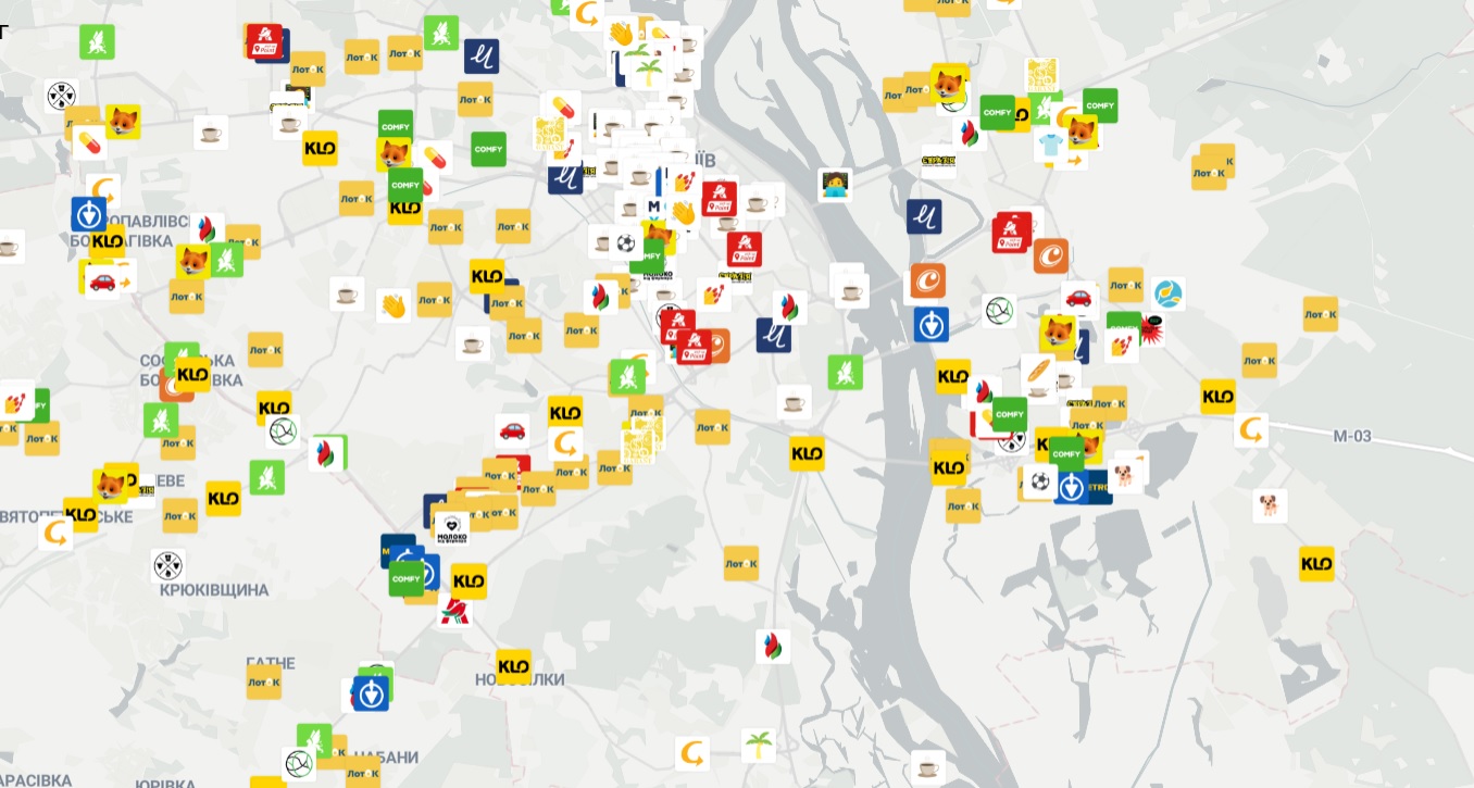 Опубликована карта заведений в Украине, которые работают во время отключения света