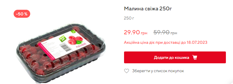 Сезон малини в Україні: ціни на ягоду знизились на 27%