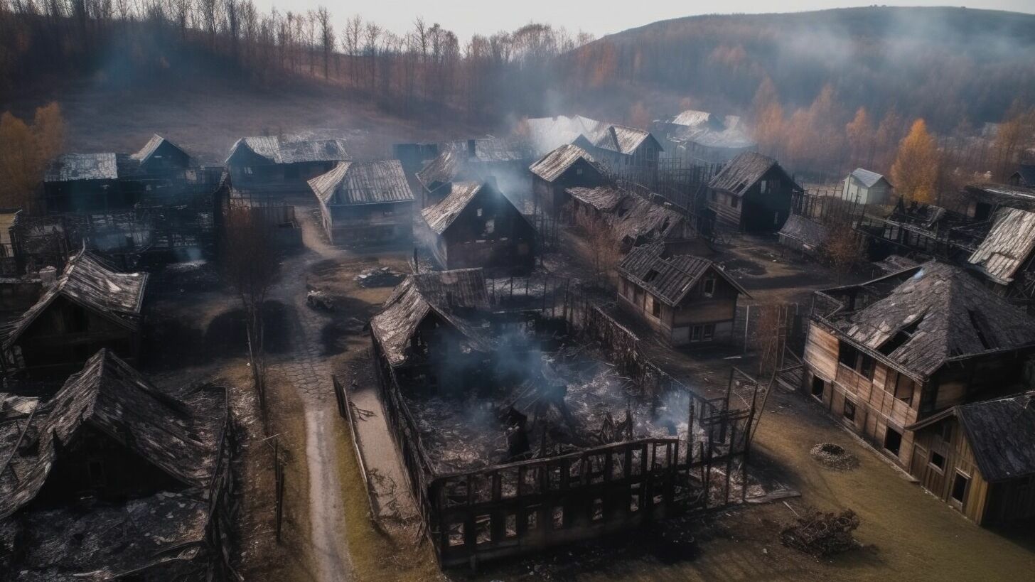 В России дотла сгорела еще одна деревня: первые видео и фото