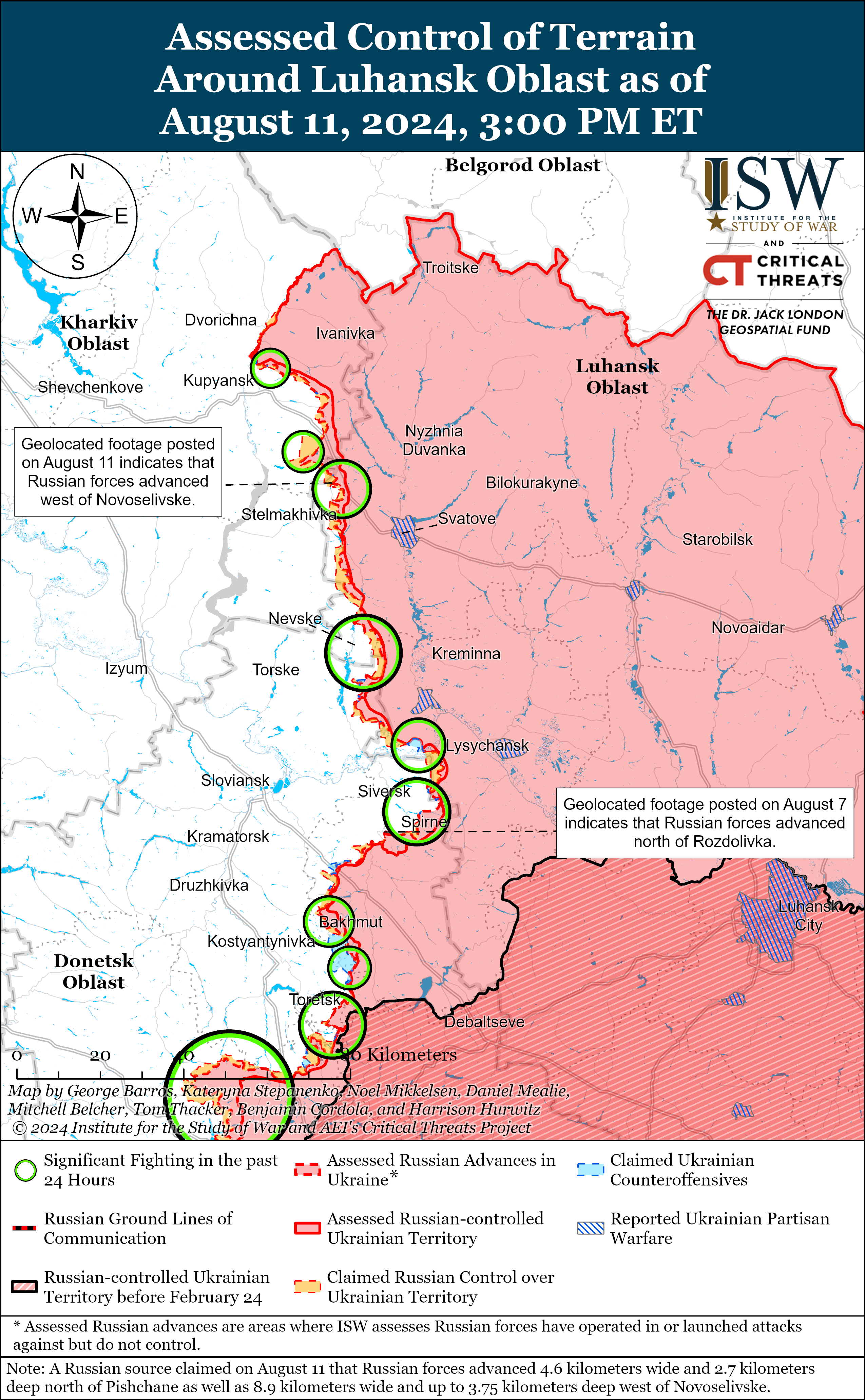 Ворог просунувся в районі Куп'янська та на південний захід від Донецька: карти ISW