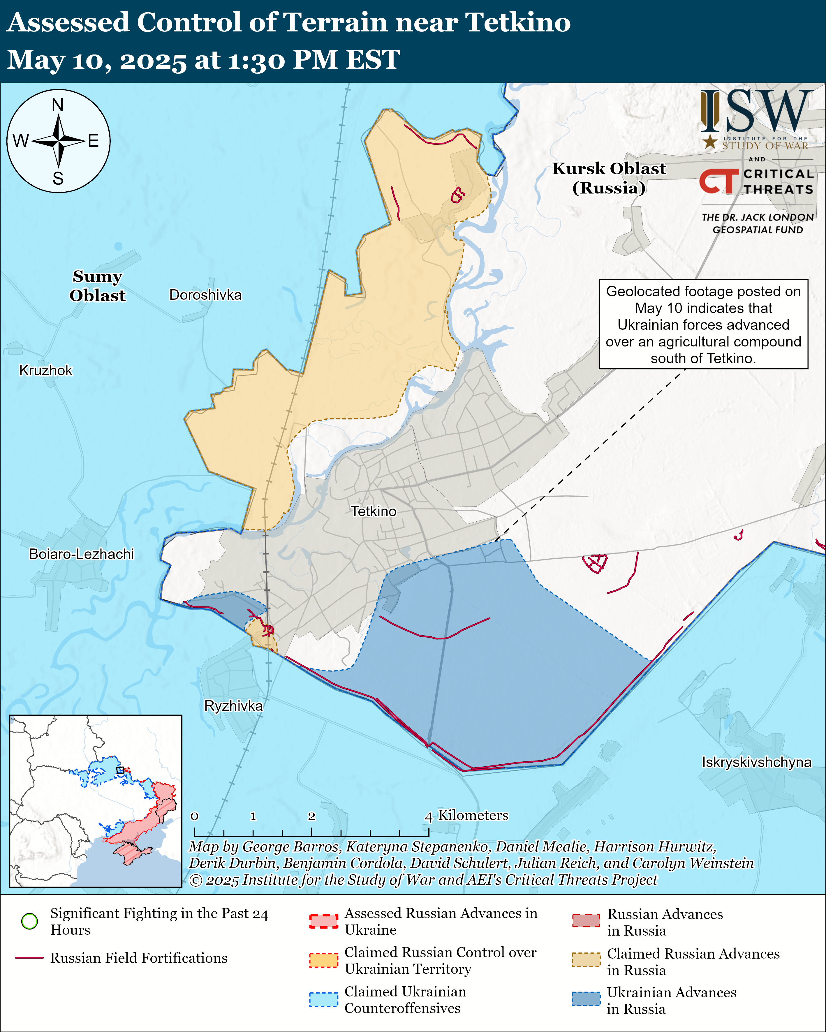 ЗСУ просунулися в Курській області, а РФ на Донбасі: карти ISW