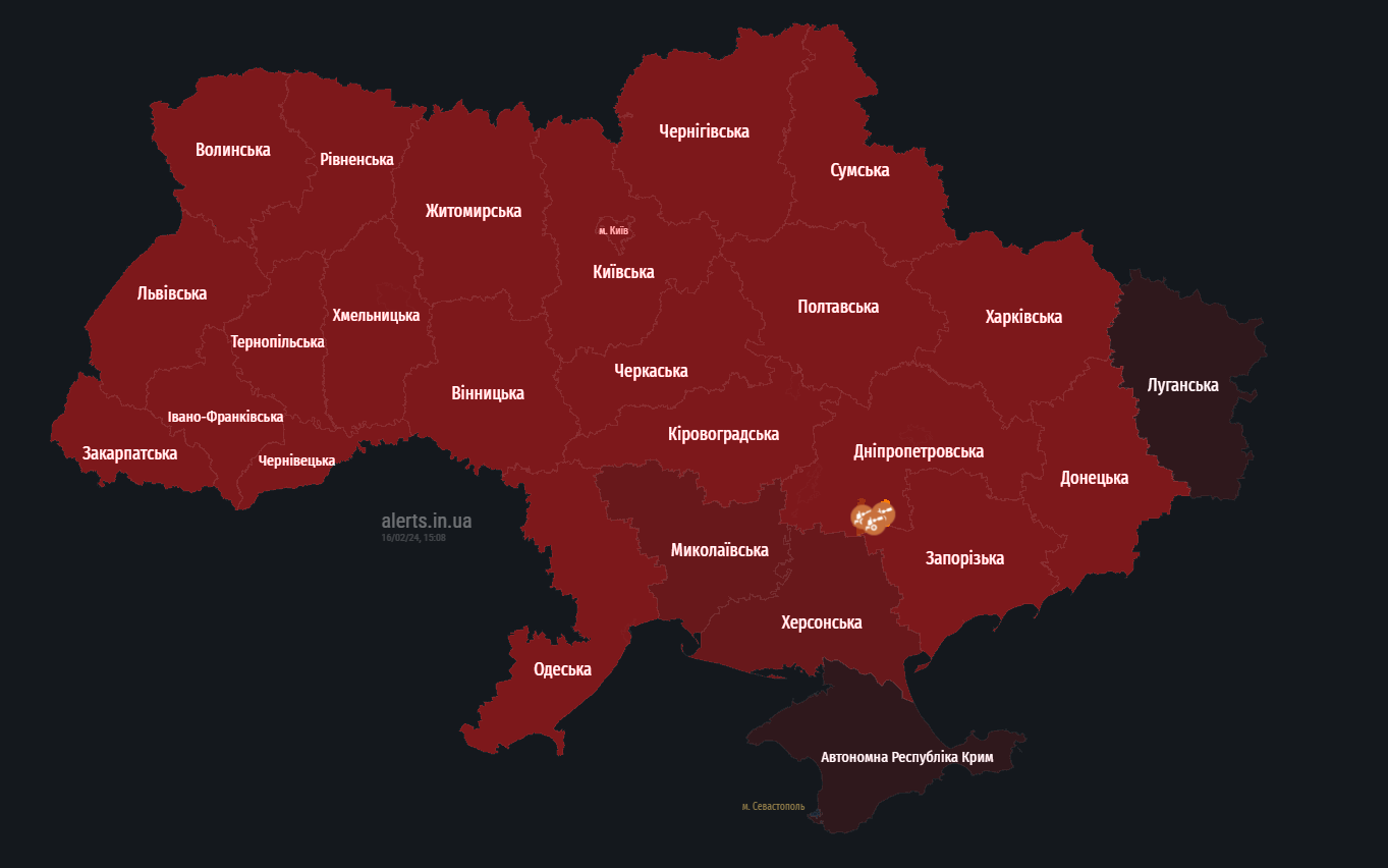 В Україні оголосили масштабну повітряну тривогу, попереджають про загрозу балістики