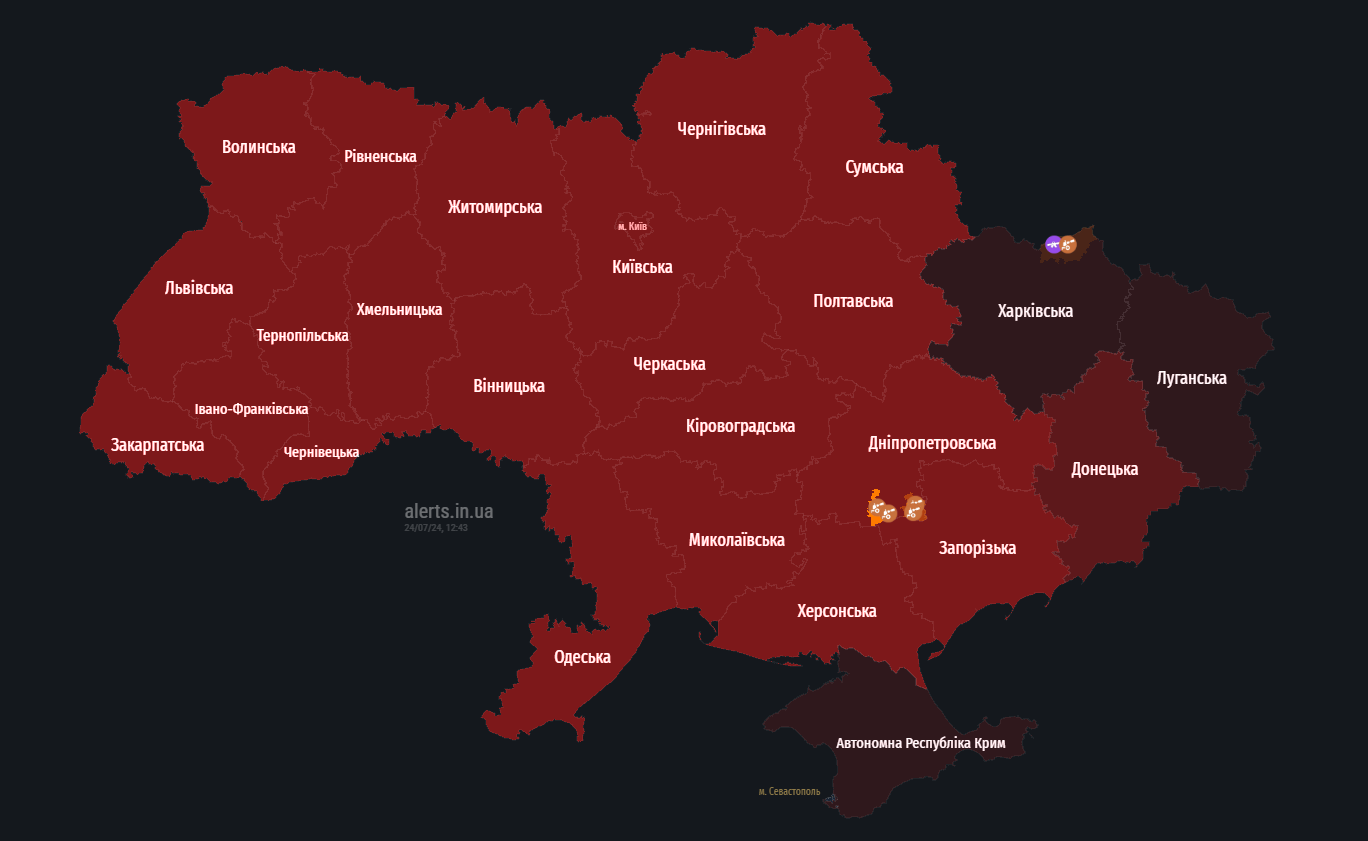 В Украине объявлена масштабная тревога, зафиксирован взлет МиГ-31К