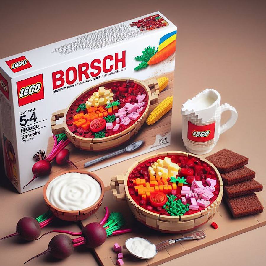 Штучний інтелект показав, як можуть виглядати українські страви у стилі LEGO (фото)