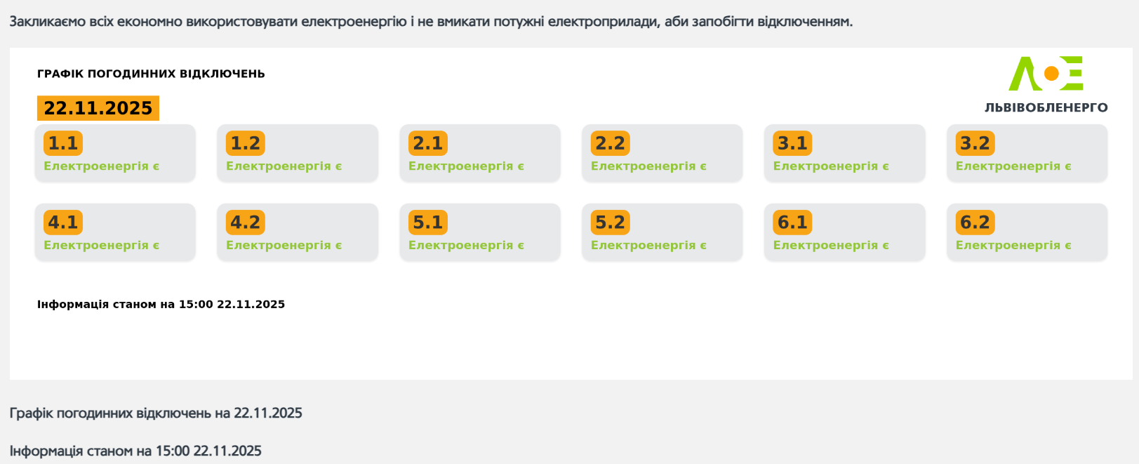 У двох областях України скасували відключення світла