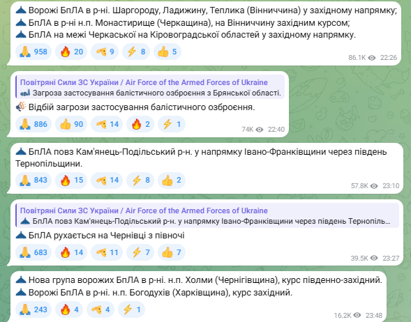 Росія атакує України дронами: під ударом можуть бути Чернівці та інші міста