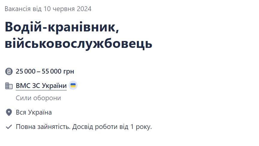 Работа в ВСУ: какие самые популярные вакансии и сколько платят