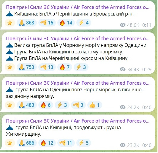 Росіяни масово атакують Україну дронами: де є загроза