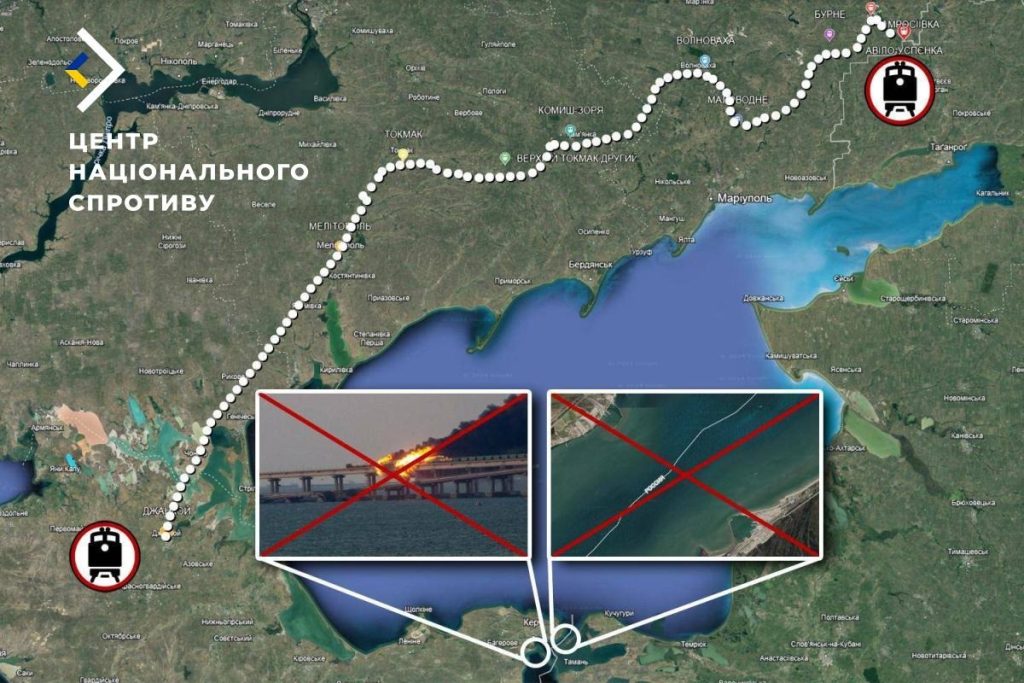 Росіяни намагаються замінити баржами залізничні пороми у Криму, - ЦНС