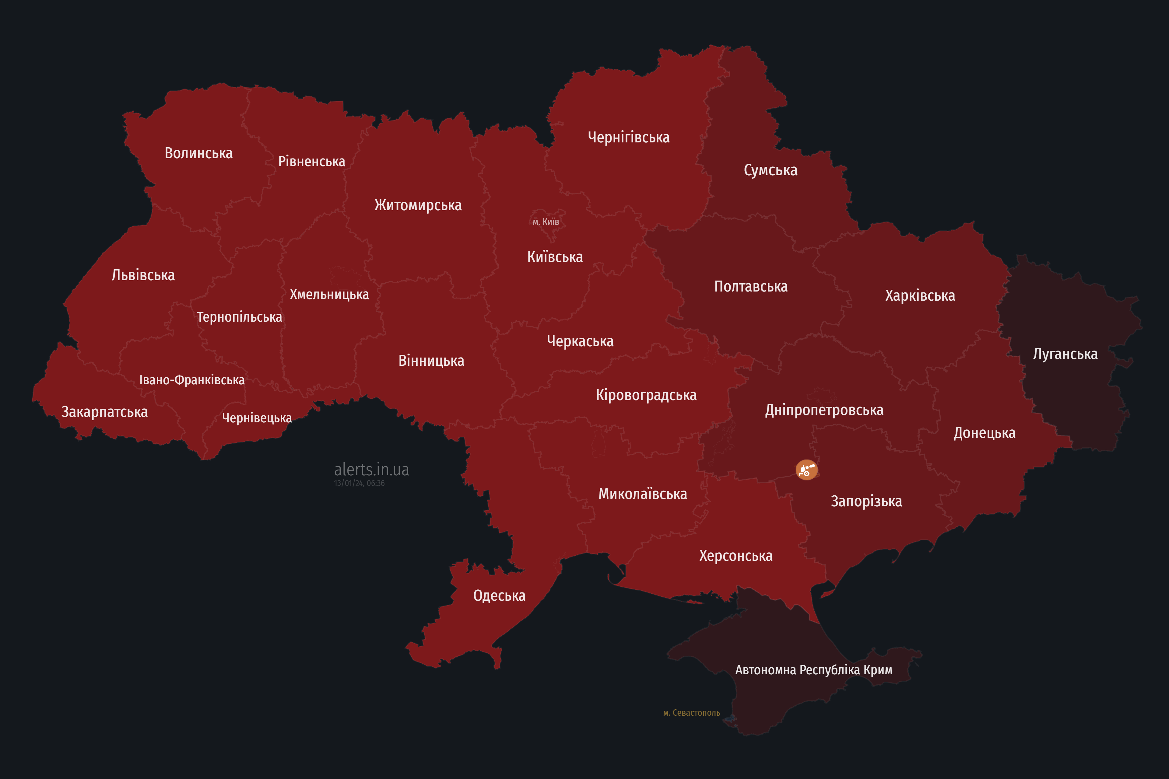 Масштабная воздушная тревога в Украине: были пуски ракет, взлетел МИГ-31К