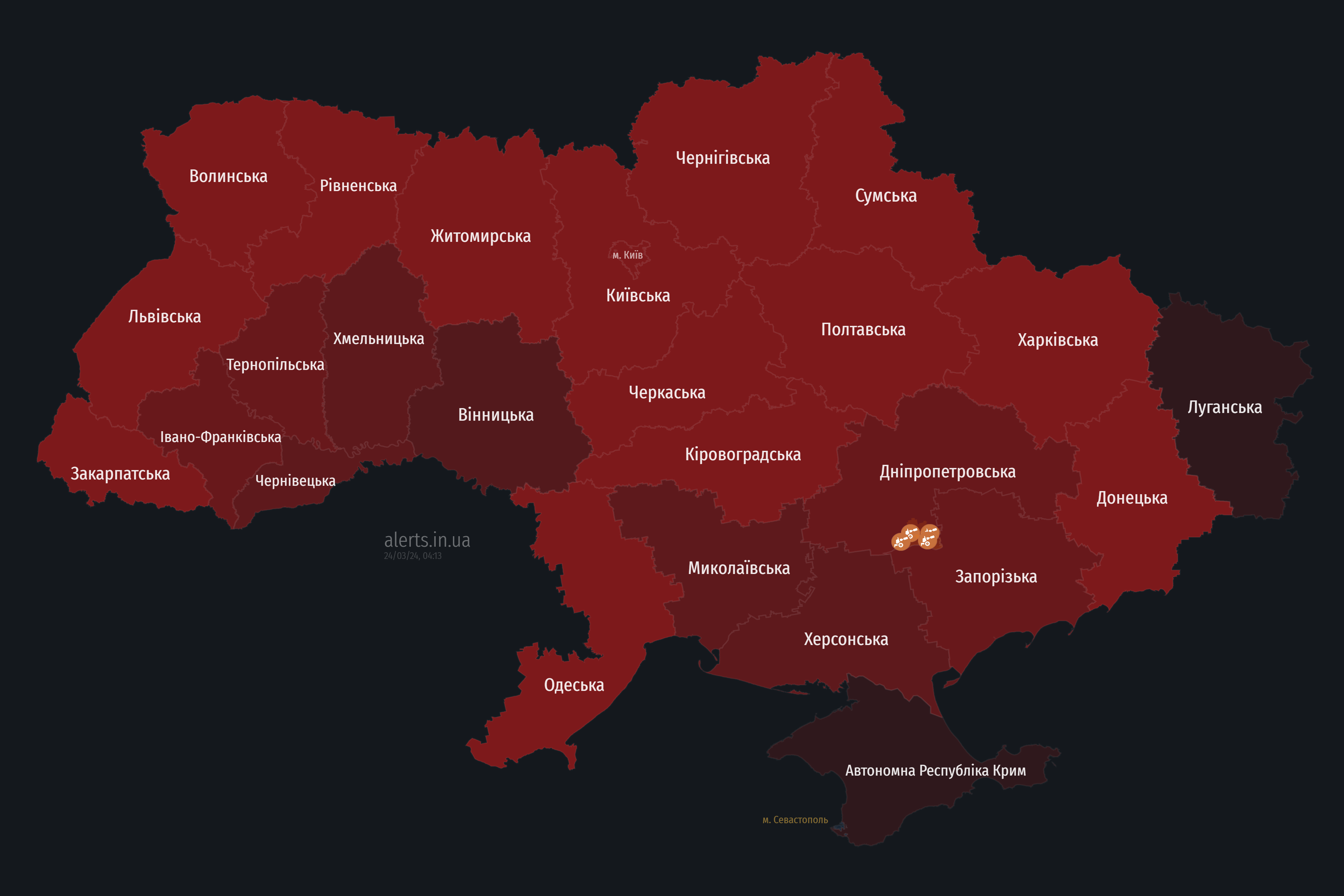 В Україні оголошено масштабну повітряну тривогу: пуск крилатих ракет
