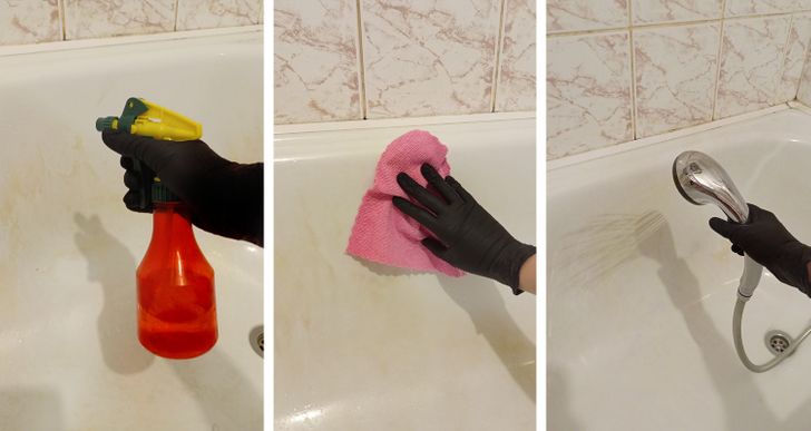 Эти копеечные средства помогут легко отмыть ванну от ржавчины и разводов