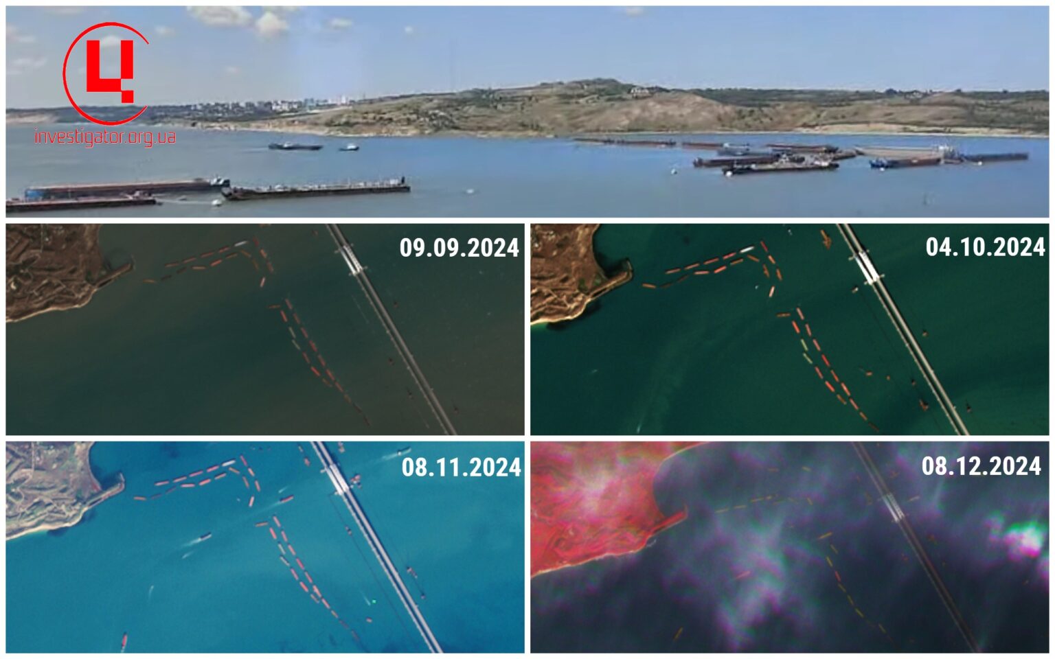 За місяць з лінії захисту Кримського мосту зникла майже половина барж, - ЦЖР