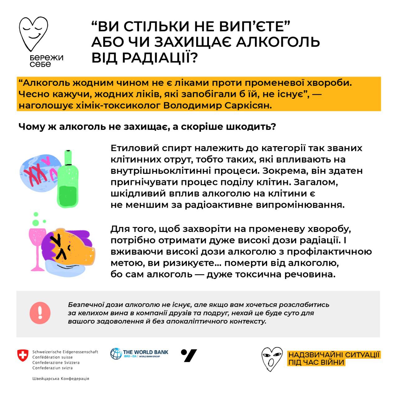 "Ви стільки не вип'єте": звідки взявся міф, що алкоголь може захистити від радіації